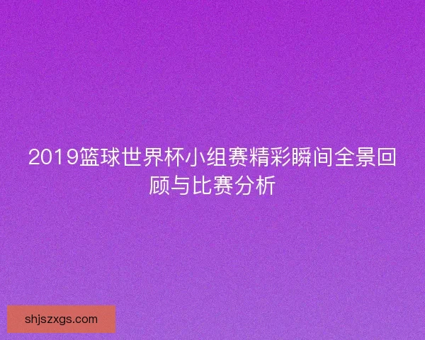 2019篮球世界杯小组赛精彩瞬间全景回顾与比赛分析